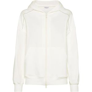 Brunello Cucinelli, Dames, Sweatshirts & Hoodies, Beige, Maat: L