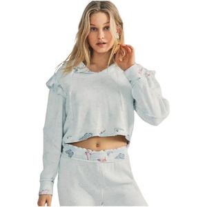 Loveshackfancy, Dames, Sweatshirts & Hoodies, Blauw, Maat: XS Katoen,
