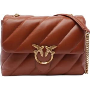 Pinko, Dames, Tassen, Bruin, Maat: ONE Size Leer,