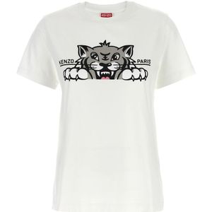 Kenzo, Dames, Tops, Wit, Maat: XS Katoen,