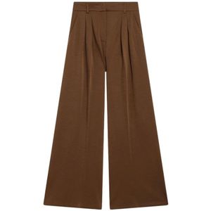 Max Mara, Dames, Broeken, Bruin, Maat: S Wol,