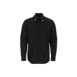 Balmain Zwarte Poplin Overhemd - Klassiek Model , Black , Heren , Maat: L
