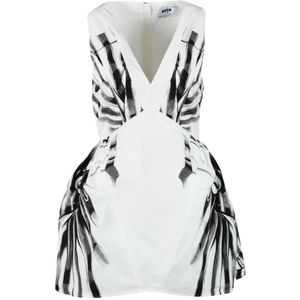 Msgm, Dames, Jurken, Wit, Maat: 3XS Poliester,