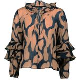 Zero, Dames, Blouses & Shirts, Bruin, Maat: XS