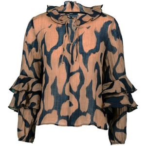 Zero, Dames, Blouses & Shirts, Bruin, Maat: XS