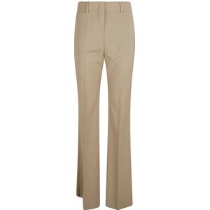 Sportmax, Dames, Broeken, Beige, Maat: S Wol,