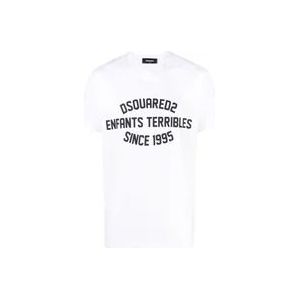 Dsquared2 Witte T-Hemden Polos voor Heren , White , Heren , Maat: S