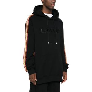 Lanvin, Heren, Sweatshirts & Hoodies, Zwart, Maat: L Katoen,