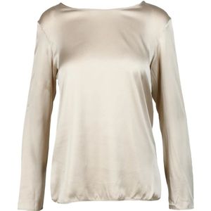 Max Mara, Dames, Blouses & Shirts, Beige, Maat: M Zijde,