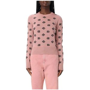 Dolce & Gabbana, Dames, Truien, Roze, Maat: XL Wol,