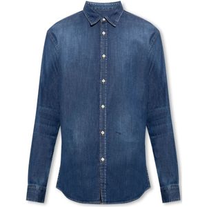 Dsquared2, Heren, Overhemden, Blauw, Maat: M Denim,