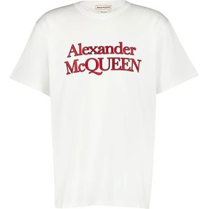 Alexander McQueen, Heren, Tops, Wit, Maat: S Katoen,
