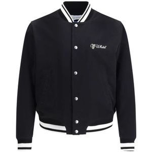 Off White, Heren, Jassen, Zwart, Maat: XS Zijde,