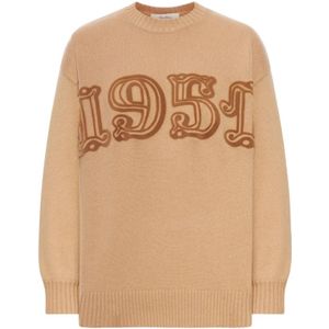 Max Mara, Dames, Truien, Bruin, Maat: M Wol,