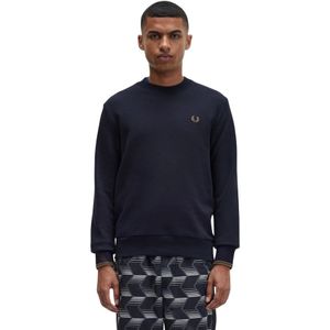 Fred Perry, Heren, Sweatshirts & Hoodies, Blauw, Maat: 2XL Katoen,