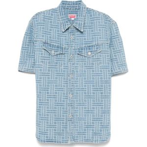 Kenzo, Heren, Overhemden, Blauw, Maat: M Denim,