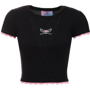 Chiara Ferragni Collection, Dames, Tops, Zwart, Maat: S