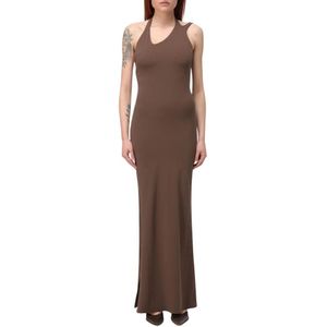 Patrizia Pepe, Dames, Jurken, Bruin, Maat: S
