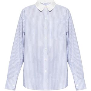 Acne Studios, Dames, Blouses & Shirts, Blauw, Maat: M Katoen,