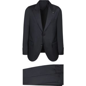 Lardini, Heren, Pakken, Blauw, Maat: L Wol,