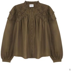 Isabel Marant - Noeline - Overhemd - Groen - Bohemian Rode Grafische Blouse