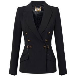 Elisabetta Franchi, Dames, Jassen, Zwart, Maat: 2XL