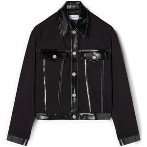 Motivi, Dames, Jassen, Zwart, Maat: 2XS Leer,