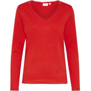 Saint Tropez - Mila SZ LS V-Neck Pullover - Rood - Dames - Knitwear
