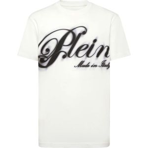 Philipp Plein, Heren, Tops, Wit, Maat: M Katoen,