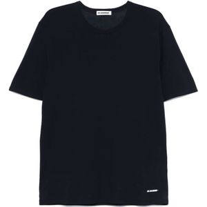 Jil Sander, Heren, Tops, Blauw, Maat: M Katoen,