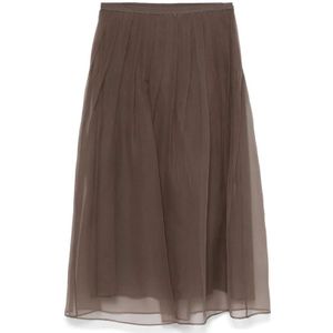 Brunello Cucinelli, Dames, Rokken, Bruin, Maat: S