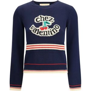 Valentino - Chez Valentino - Sweater - Blauw - Katoen