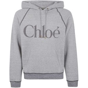 Chloé, Dames, Sweatshirts & Hoodies, Grijs, Maat: XS