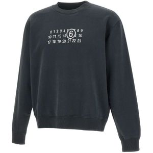 MM6 Maison Margiela, Heren, Sweatshirts & Hoodies, Zwart, Maat: M Katoen,