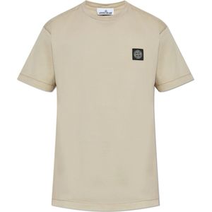 Stone Island, Heren, Tops, Beige, Maat: 2XL Katoen,