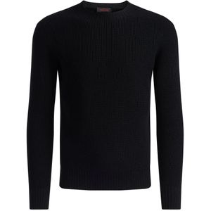 Gran Sasso, Heren, Truien, Zwart, Maat: M Wol,