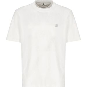Brunello Cucinelli, Heren, Tops, Wit, Maat: S Katoen,