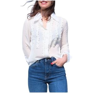Mason's, Dames, Blouses & Shirts, Wit, Maat: 2XS Viscose,