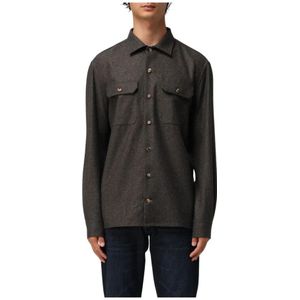 Brunello Cucinelli, Heren, Overhemden, Grijs, Maat: L