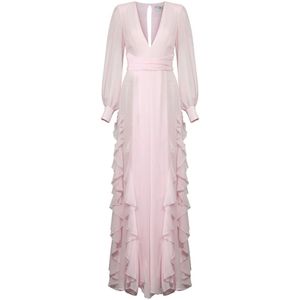 Elisabetta Franchi, Dames, Jurken, Roze, Maat: S Poliester,