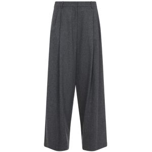 Max Mara, Dames, Broeken, Grijs, Maat: M Wol,