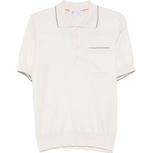 Brunello Cucinelli, Heren, Tops, Wit, Maat: S Katoen,
