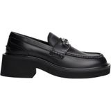 Tommy Jeans - Chunky Heel Loafers - Zwart - Dames - Leer