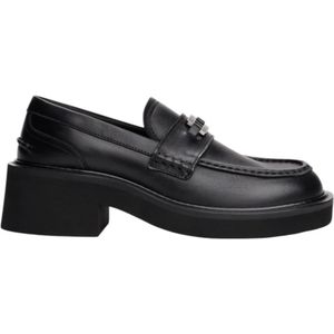 Tommy Jeans - Chunky Heel Loafers - Zwart - Dames - Leer