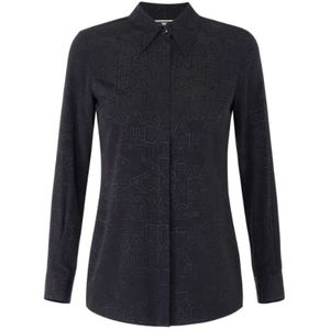Elisabetta Franchi, Dames, Blouses & Shirts, Zwart, Maat: L