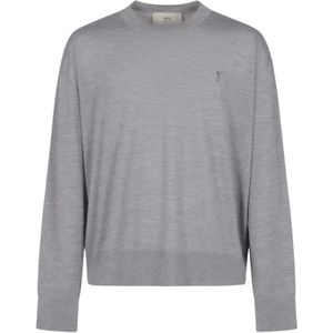 Ami Paris, Heren, Truien, Grijs, Maat: L Zijde,