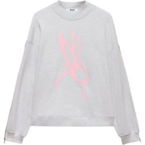Msgm, Dames, Sweatshirts & Hoodies, Grijs, Maat: S Jersey,