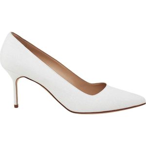 Manolo Blahnik, Dames, Schoenen, Wit, Maat: 39 EU Linnen,