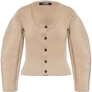 Jacquemus, Dames, Truien, Beige, Maat: XS Wol,