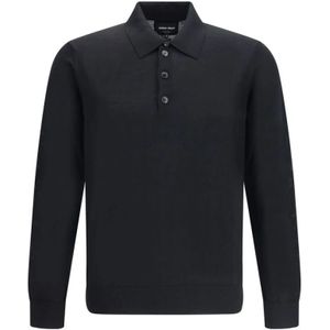 Giorgio Armani, Heren, Tops, Zwart, Maat: L Wol,